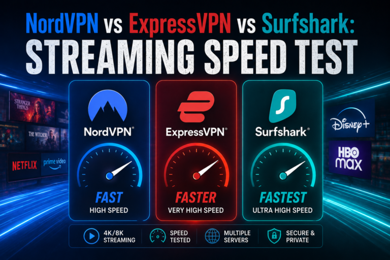 NordVPN vs ExpressVPN vs Surfshark streaming speed